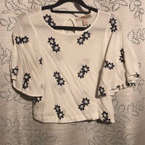 white floral croptop